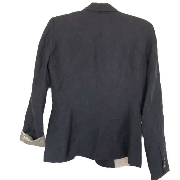 Zara dark wash Jean style button front long sleeve casual blazer jacket SZ S EUC - Picture 2 of 5